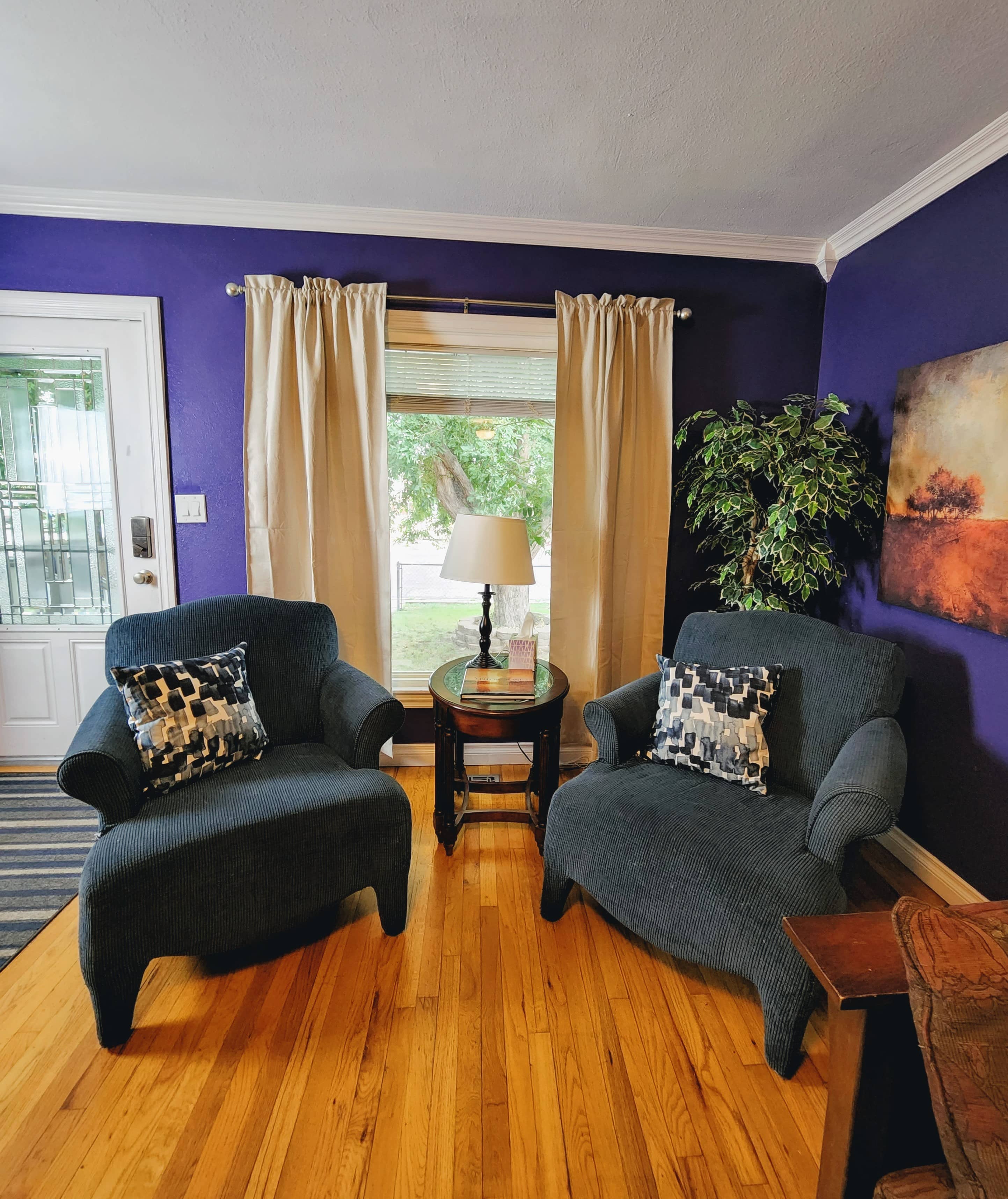 Living room with two armchair couches