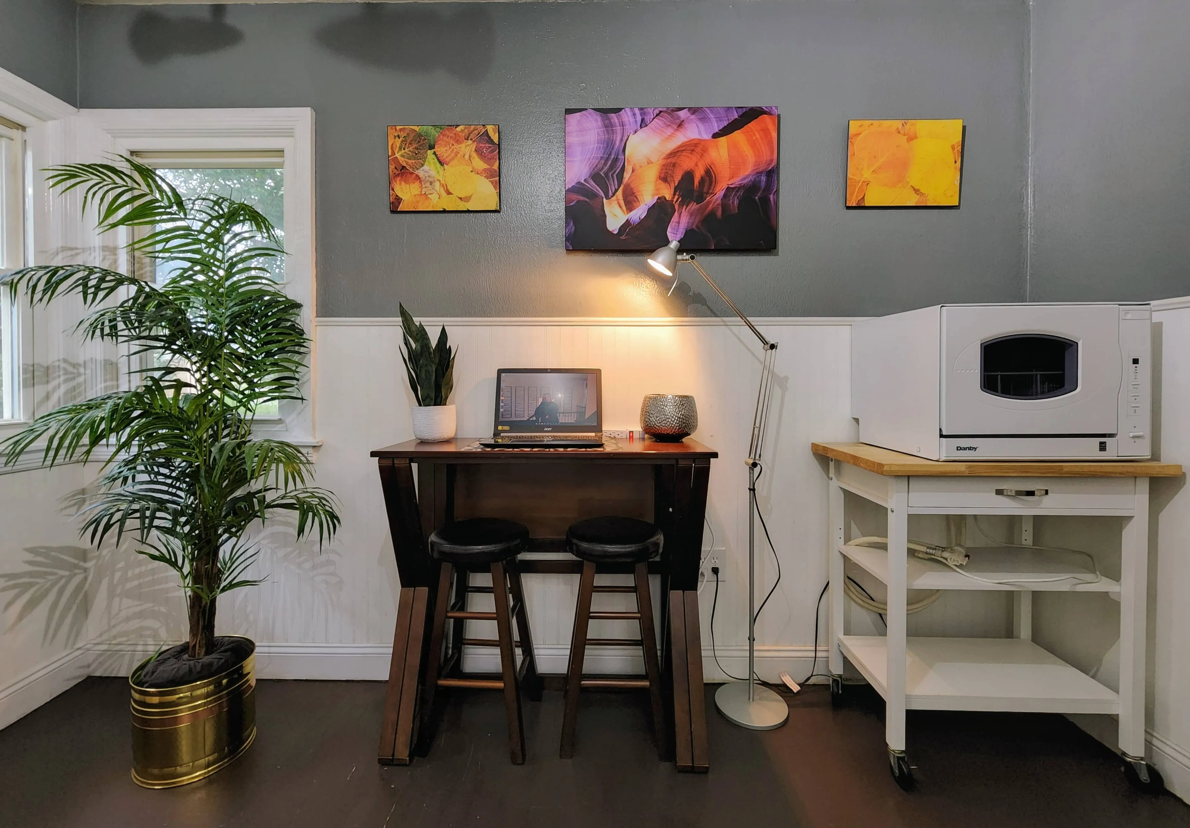 Mini desk and appliance table for convenience