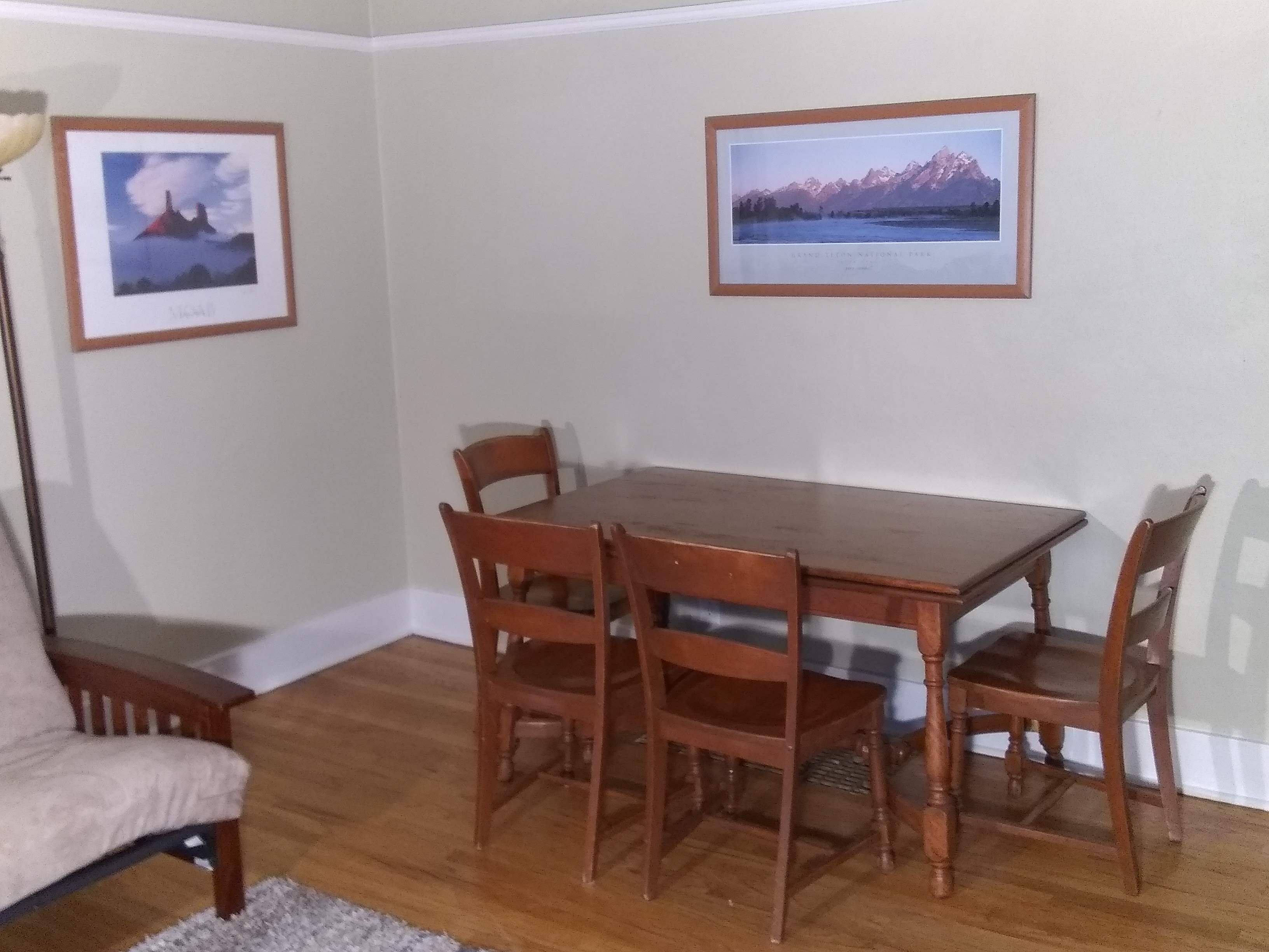 Medium table with four chairs for dining